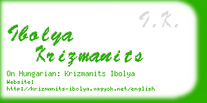 ibolya krizmanits business card